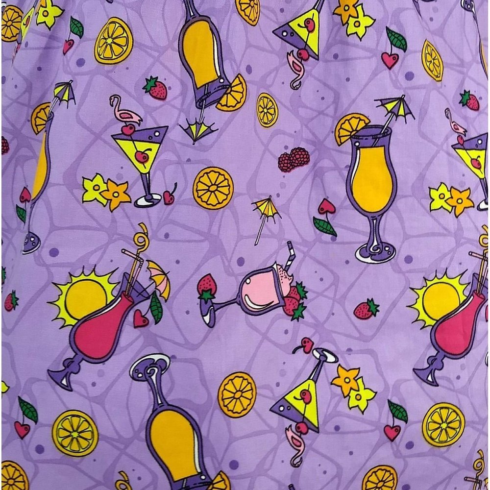 Lindy Bop Purple Summer Cocktails Skirt - Picture 7 of 8